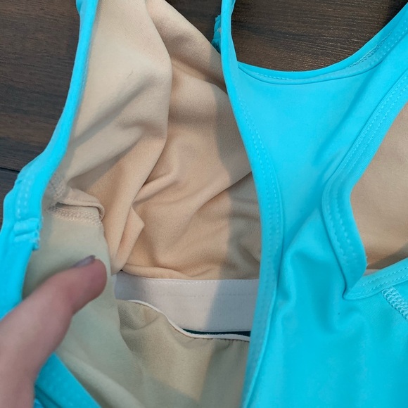 Albion Light Blue Ruffle Racerback Tank Top - Picture 4 of 7